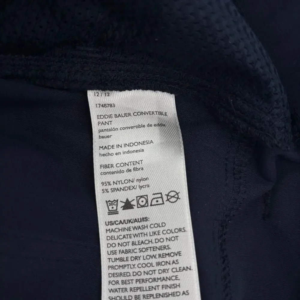 Eddie Bauer Convertible Pants Womens 6 Hiking Zip Off UPF 50 Navy 9.25" Shorts - Picture 7 of 7